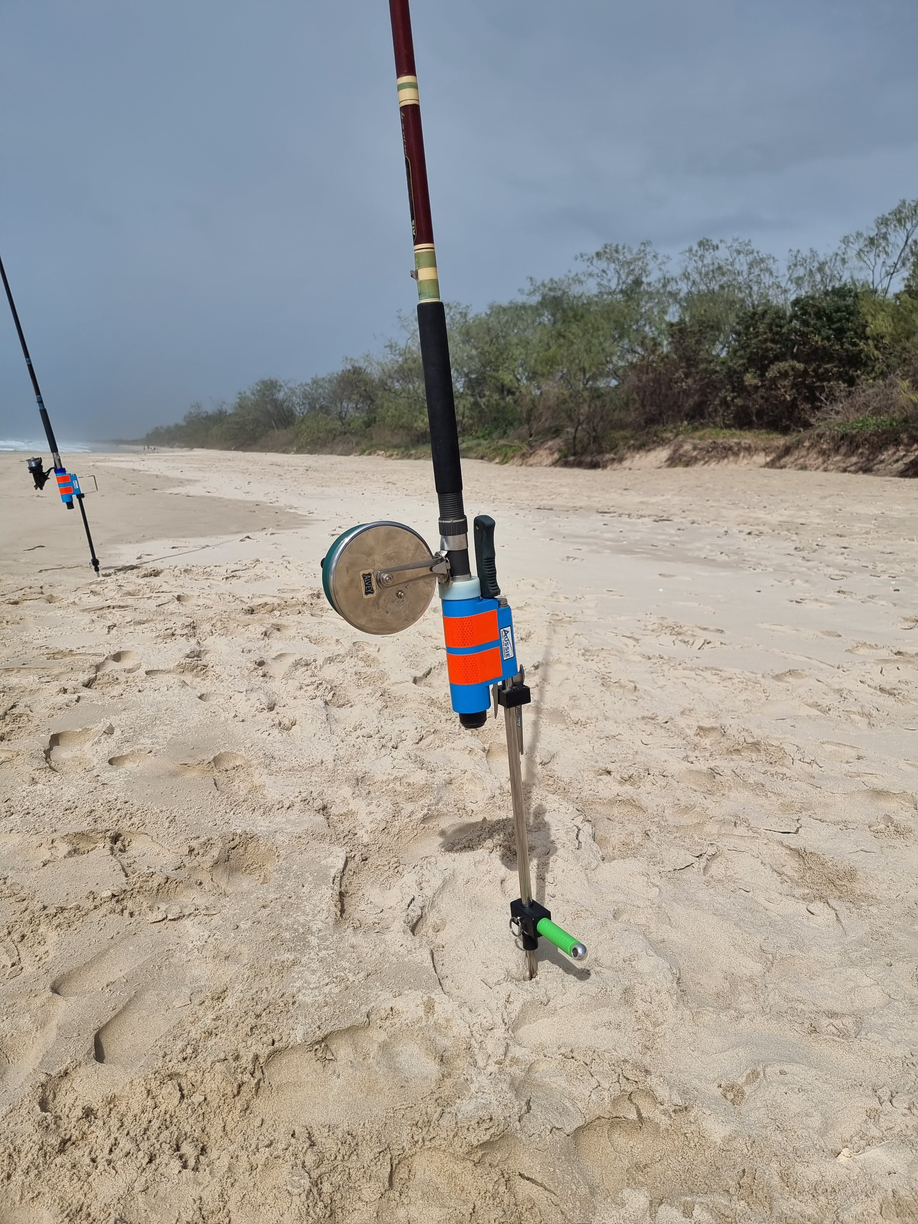 beach fishing rod holders Adjustable Sand Spike Holder, Sand Spike for Surf Fishing-Great for surf, Bank, Fishing, from 24" Expand to 44", Easy to Set up, Save Storage, Durable. : Sports & Outdoors Great for attaching to a bait tank while rigging lines ARH Pro Beach Fishing Rod