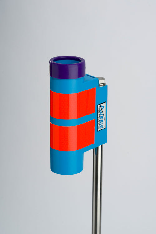 Fishing rod holder with purple reel guard